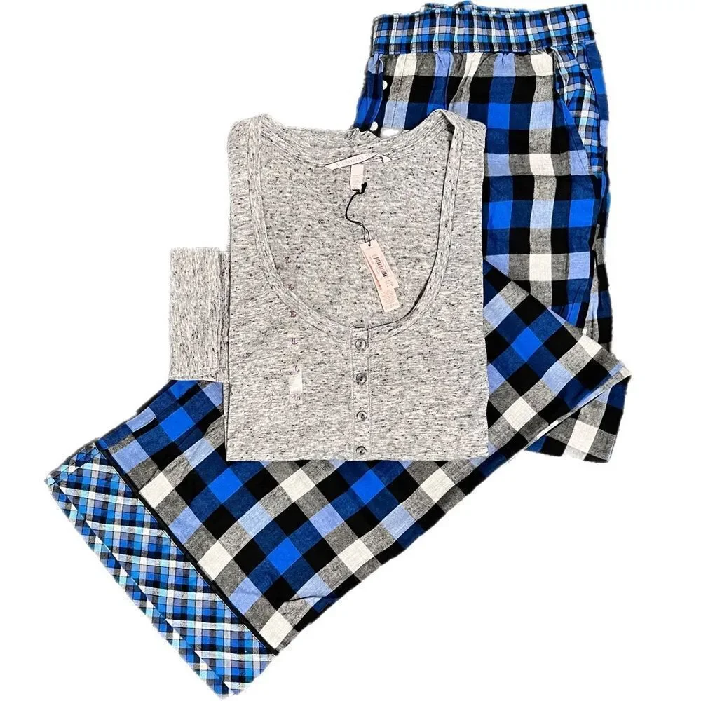 Victorias Secret Dreamer flannel pants and Henley top pajama set large